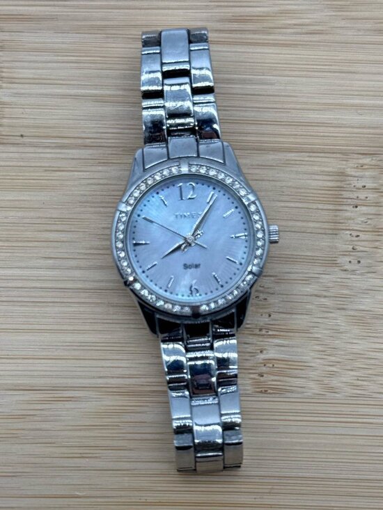 Timex Women\'s Solar Premium Dress Watch 28mm Silver-Tone TW2V39300JI